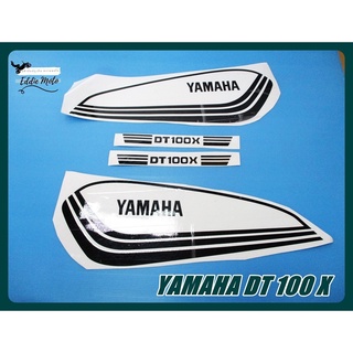 YAMAHA DT 100 X BODY STICKER SET PAIR  "BLACK"  // สติ๊กเกอร์ตัวรถ ยามาฮ่าดีที สีดำ เคลือบเงา งานคมชัด สินค้าคุณภาพดี