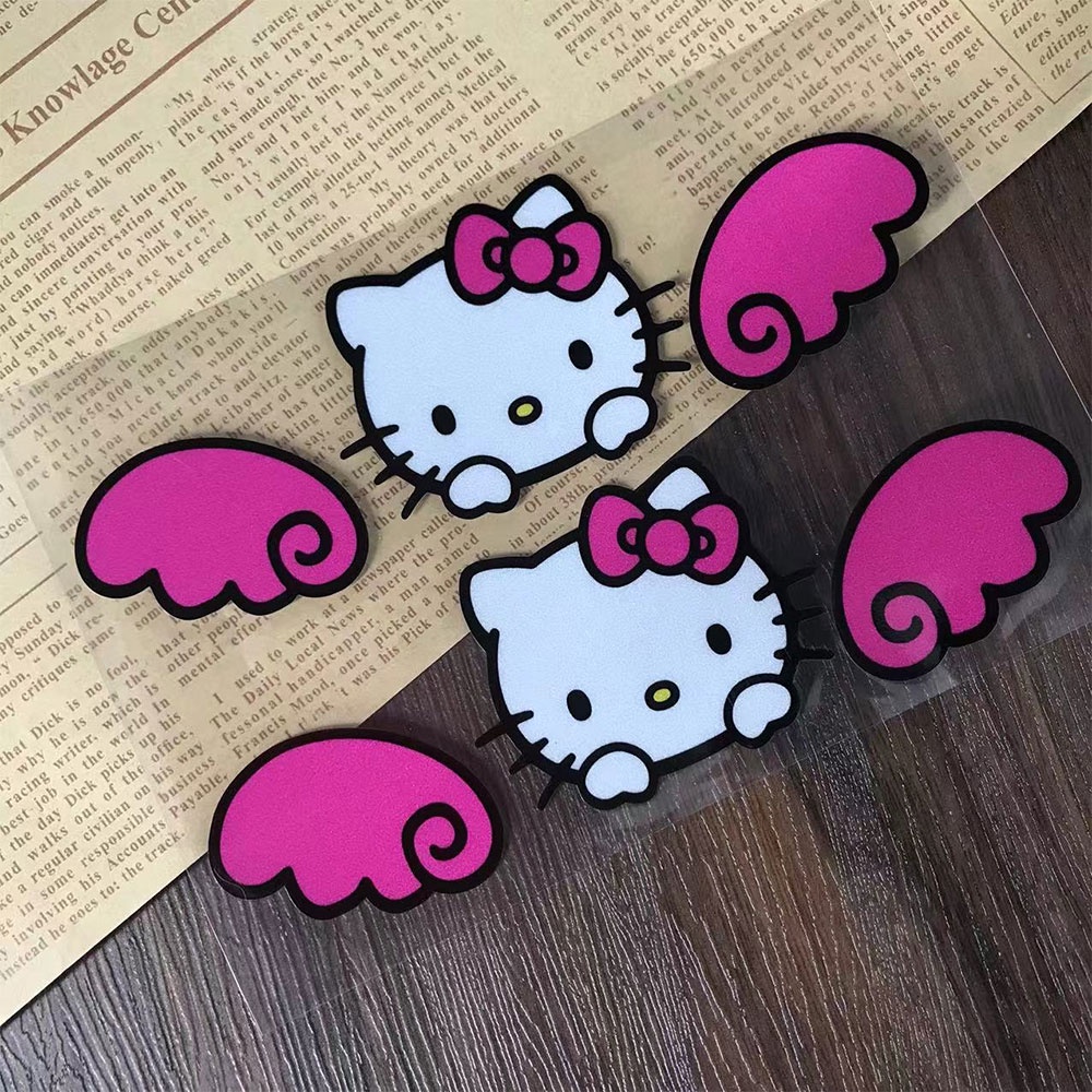 Hello Kitty สติ๊กเกอร์ vinyl เทปกันรอย ตกแต่งรถ รถไฟฟ้า รถยนต์ หน้าต่าง JAZZ REVO Yaris Jeep Toyota