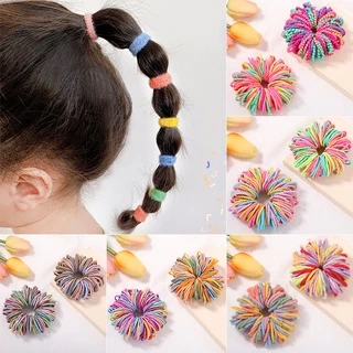 Tinywiny Candy Color Soft Elastic Hair Ties 100 ชิ้นสําหรับเด็กผู้หญิงและเด็ก