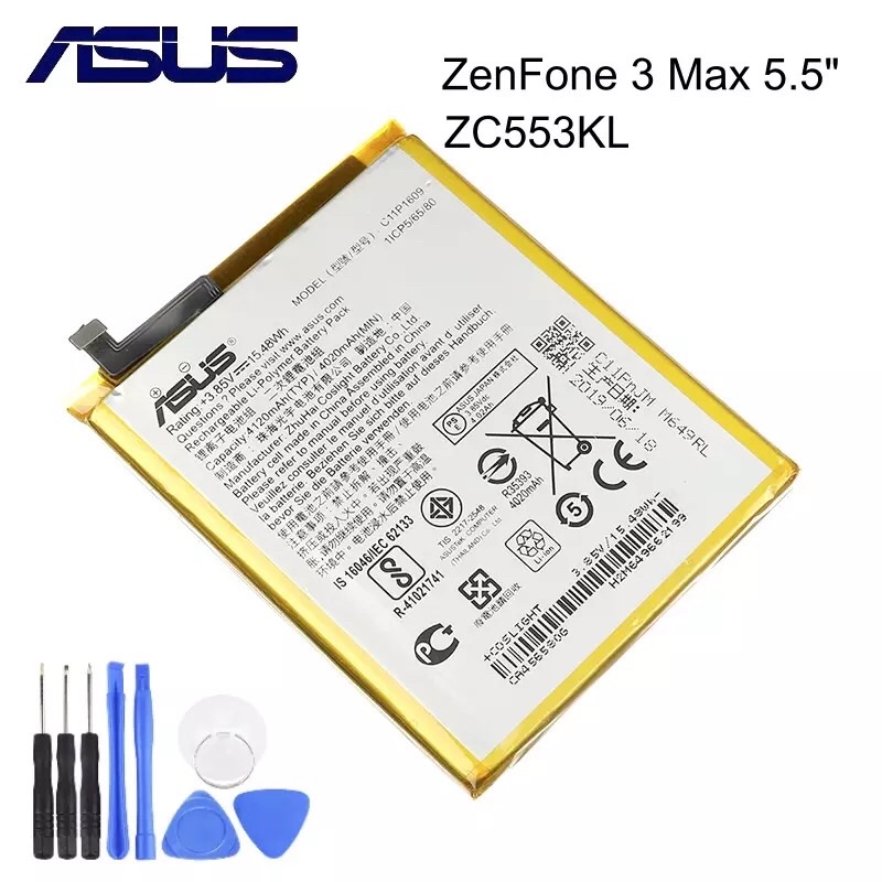 Original ASUSความจุสูงC11P1609 แบตเตอรี่สำหรับASUS Zenfone 3 Max 5.5 "ZC553KL X00DDA Zenfone 4 Max 5.2" ZC520KL