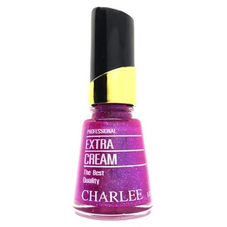 Charlee Nail Polish ยาทาเล็บชาลี 15 ml. สีมุกผสมกากเพชร เบอร์ 165