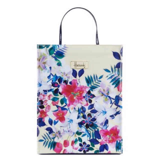 พร้อมส่ง Harrods Medium Tropical Floral Shopper Bag แท้ 💯 Shopee