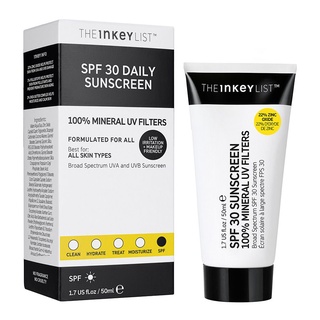 พร้อมส่ง THE INKEY LIST Spf 30 Sunscreen, 100% Mineral Uv Filters