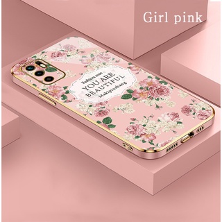 ดอกไม้ เคส Xiaomi Redmi Note 10 13 7 8 9 9A 9T K20 K30 K40 Pro 5G Phone Case กันกระแทก ชุบ นุ่ม น่ารัก การ์ตูน ขอบเหลี่ยม เคส หรูหรา ปิดกล้อง