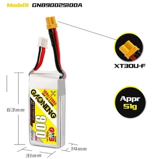 [แบตเตอรี่ 2เซล] GNB LiPo Battery 2s 300mah - 3500mah XT30 PH2.0 GNB27 HV แบตเตอรี่ (สอบถามสต๊อคก่อนสั่งค่ะ)