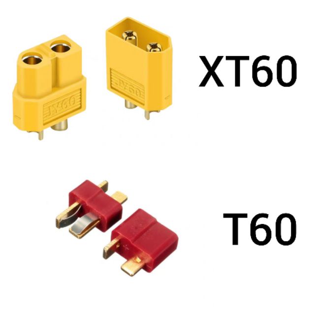 2ตัว connector 60A ขั้วต่อสายไฟมาตรฐาน XT60 T60 คอนเนคเตอร์ต่อสายไฟแบตเตอรี่ แจ๊คต่อสายไฟเล็กจิ๋วแต่
