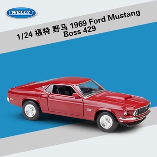 โมเดลรถคลาสสิค 1:24 1969 Ford Mustang Boss 429 [Welly]