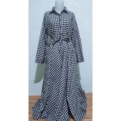 KATUN ผ้าคอตตอนลายตารางหมากรุก Gamis by LFG