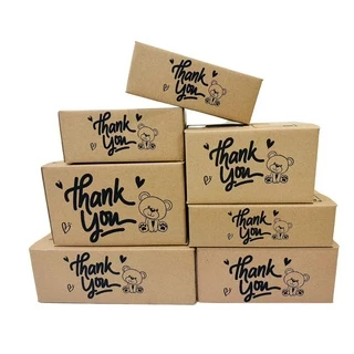 [รวม] กล่องพัสดุ 00/0/0+4/A/AA/2A/AB/B กล่องไปรษณีย์ พิมพ์ลาย Thank you