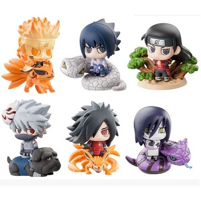 6 ชิ้นอะนิเมะนารูโตะ Uzumaki Naruto Sasuke Kakashi Madara Orochimaru Action Figure