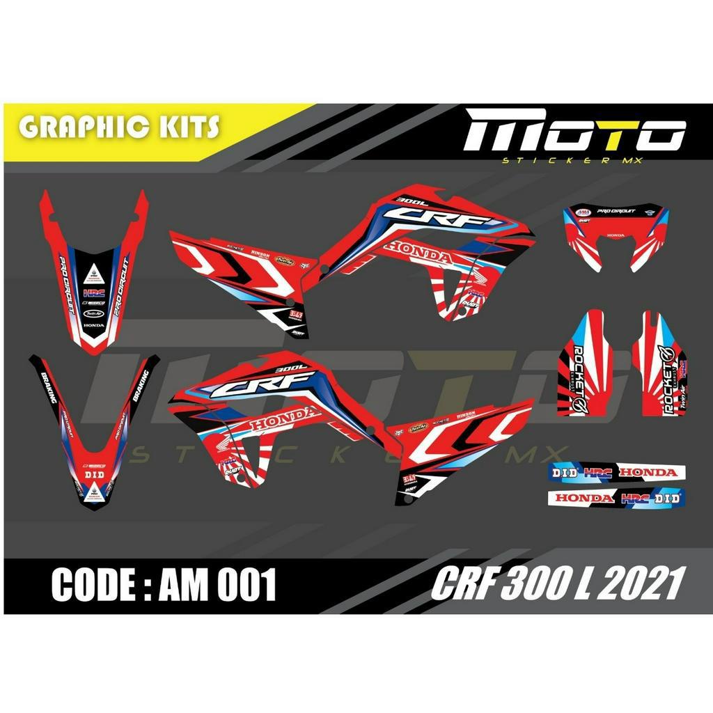 สติ๊กเกอร์วิบาก Honda CRF 300 L 2021 ทั้งคัน Graphic kit สติ๊กเกอร์เคลือบเงา สุดคุ้ม