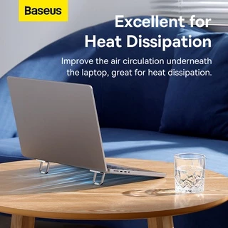 Baseus ขาตั้งแล็ปท็อปแบบพกพา 2 ชิ้น โลหะผสมสังกะสี กันลื่น รับน้ำหนักได้ 10 กก. สำหรับโน้ตบุ๊ก 13–17.3 นิ้ว