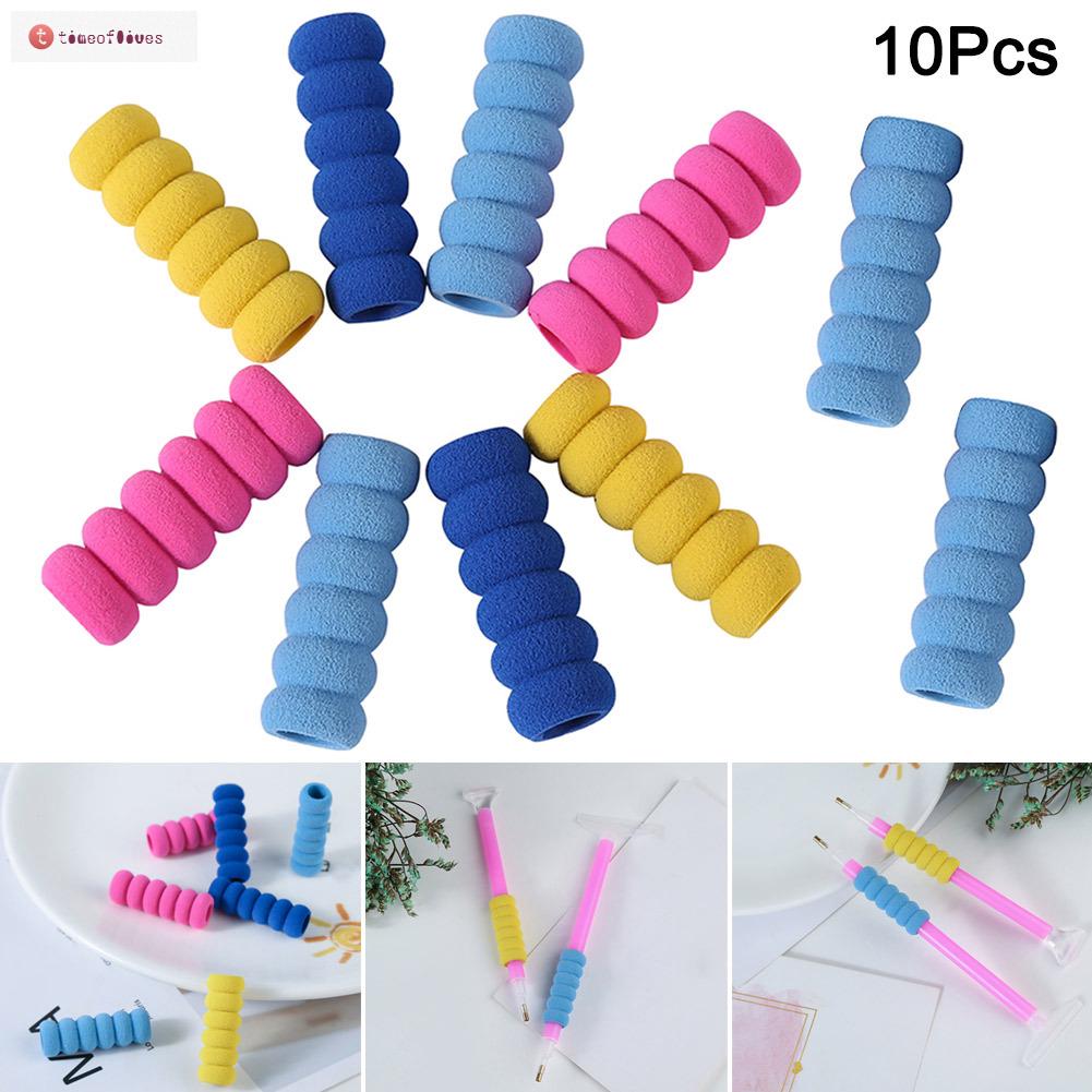 TF▶ 10 Pcs/Set Diamond Painting Tools Drill Pen Grip Anti-slip Pen Sleeve Set Painting Kit Accessory