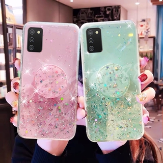 popular ดาว Samsung Galaxy A02S Casing Fashion Bling Glitter Star with Stand Holder เคสโทรศัพท์มือถือ Samsung A02S Silicone soft Case เคสป้องกัน