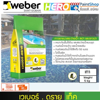 WEBER DRY TEX - ซีเมนต์ผสมสำเร็จทากันรั่วซึม ขนาด 5 กก.(สีเทา) เหมาะสำหรับทากันรั่วซึมสระว่ายน้ำแบบขุด และพื้นที่ใต้ดิน