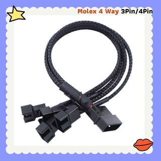 สาย Molex 4 Way 3Pin/4Pin Power Fan Splitter Adapter Cable 12V