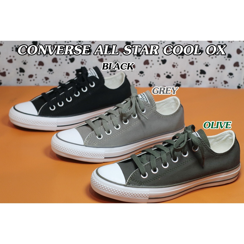 CONVERSE รุ่น ALL STAR COOL OX GREY/ OLIVE/ BLACK รองเท้าผ้าใบ สีเทา/ สีเขียว/ สีดำ ใหม่มือ1 ของแท้1