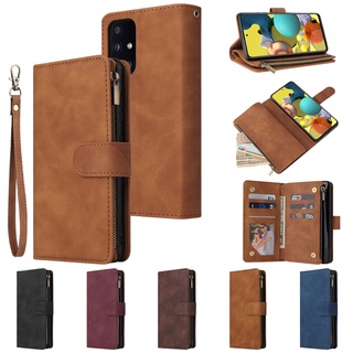 Card Money Holder Cover Case Samsung S20 Plus S20FE Note 9 10 20 Pro Ultra Lite A81 Flip Zipper Leather Wallet Lanyard Casing Shell