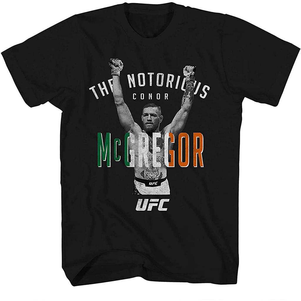 Ufc Conor McGregor เสื้อยืดลําลองสําหรับผู้ชายแขนสั้นพิมพ์ลาย The Notorious Conor McGregor