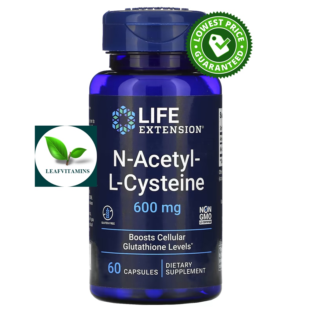 Life Extension N-Acetyl-L-Cysteine (NAC) 600 Mg 60 Capsules ...