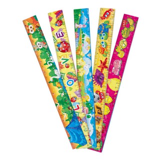 ไม้บรรทัด ลายการ์ตูน 12 นิ้ว แพ็ค 24 อัน Cartoon Pattern Rulers 12 inches, pack of 24