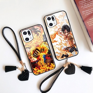 เคสโทรศัพท์มือถือกระจกนิรภัย แบบแข็ง กันกระแทก ลายการ์ตูนอนิเมะวันพีช สําหรับ Oppo Realme 9i 8i 9 Pro Plus 8 7 6 Realme V13 Narzo 20pro