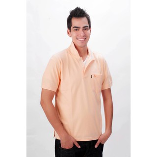 เสื้อโปโล ( polo shirt )แบรนด์ Geeko ตรากวาง สีพื้นชาย สีโอรส(อ่อน) gkc - 28M