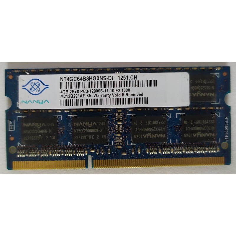 RAM NANYA 4GB PC3-12800S NT4GC64B8HG0NS-DI M212B291AF 00B4CC14