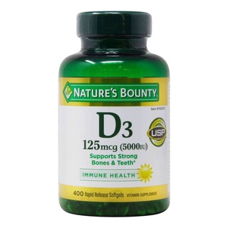 Natures Bounty Vitamin D3 125 mcg, 400 Softgels