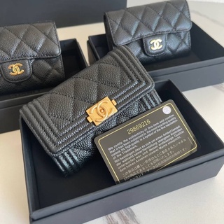 กระเป๋าสตางค์ CHANEL CARD MINI WALLET  CAVEAR         เป็นกระเป๋าใส่การ์ดหรือใส่แบงค์รุ่นใหม่💛 งานออริหนังแท้