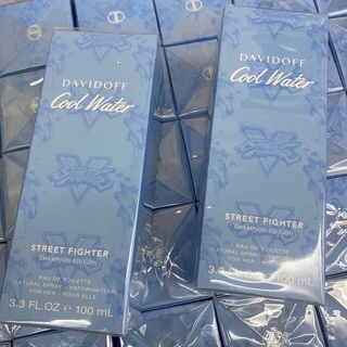 JUL02 ส่งฟรี Davidoff Cool Water Street Fighter Champion Edition Davidoff 2021 100ml กล่องซีล  น้ำหอม