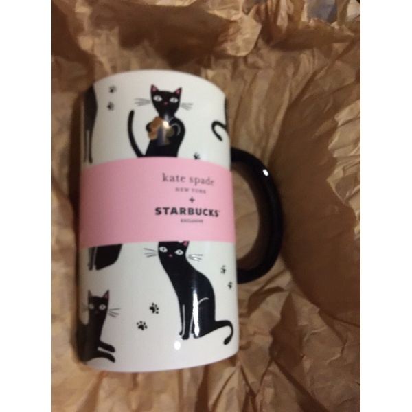 แก้วเซรามิก มัค  Handle Cat Mug 12 ออนซ์ Starbucks x Kate spade new york