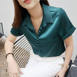 ATIYA - BUTTON BLOUSE - EMERALD