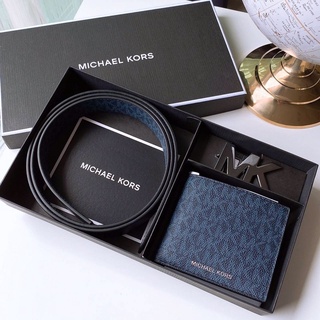 NEW SET MICHAEL KORS wallet belt  สีเทาพร้อมกล่อง