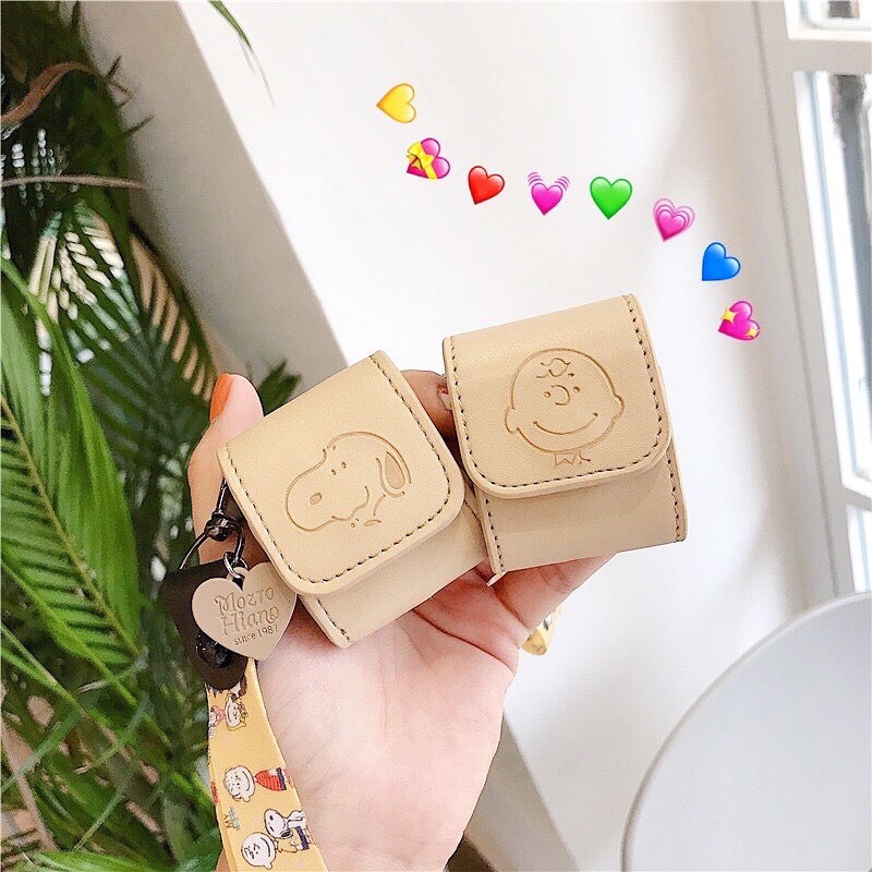 พร้อมส่งในไทย A2S61 กระเป๋าหนังชาร์ลี สนู๊ปปี้ สำหรับ AirPods case เคสแอร์พอด Gen1,2,Pro,3