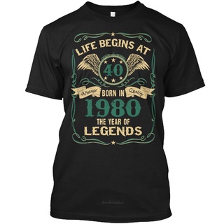 เสื้อยืดผ้าฝ้าย พิมพ์ลาย Born in 1980 Life แฟชั่นฤดูร้อน สําหรับผู้ชาย 2022 40th