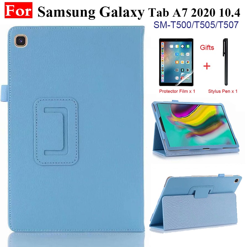 กรณี Samsung Galaxy Tab A7 10.4 2020 SM-T500 SM-T505 case 10.4" PU Tablet Folding Stand ฝาครอบป้องกัน เคส หุ้ม ซองหนัง