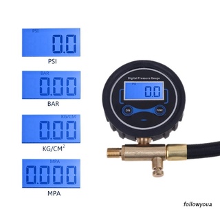 folღ Digital Tire Pressure Gauge Manometer Car Truck Motorcycle Tyre Air Compressor Inflating Tube Hose 200PSI with Deflation