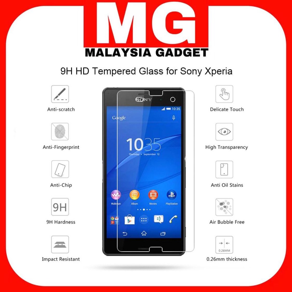 [9H HD]กระจกนิรภัย Sony Xperia 1,5,5 ii,XZ,XZ Premium,XZS,XZ1,XZ2,XZ3,Z5 ตัวป้องกันหน้าจอ