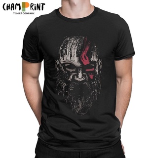 [S-5XL]เสื้อยืดแขนสั้น คอกลม ผ้าฝ้ายแท้ พิมพ์ลาย God of War Kratos แบบสร้างสรรค์ สําหรับผู้ชาย