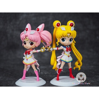 Banpresto Qposket Super Sailor Moon-Sailor Moon and Sailor Chibi Moon Kaleidoscope Version แพ็คคู่ สี A