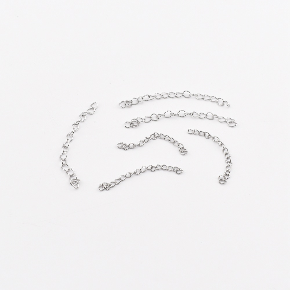 50pcs【ps151】สายโซ่ต่อขยาย สเตนเลส 5 7 ซม. สําหรับทําเครื่องประดับ 50 ชิ้น ต่อล็อต