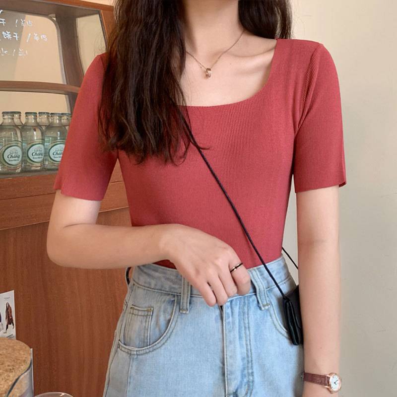 [ส่งจากไทย] 𝑩𝒓𝒂𝑩𝒓𝒂𝑩𝒓𝒂  #f-053 เสื้อไหม พรม หลากลายสี ผ้าร่อง ยืดดีมาก - รูปที่ 6