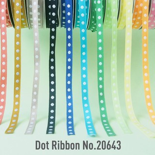 MOMOTARA No.20643 (ชุดที่ 1) ริบบิ้น ริบบิ้น Ribbon ลายจุด Dot Ribbon ขนาด 1 CM ยาว 36 หลา