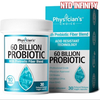 ลด 50% นำเข้า🇺🇸 Exp10/23  60 Billion Probiotic CFU สุดยอด โปรไบโอติก 30 แคปซูล ขายดีอันดับ 1 ใน อเมริกา