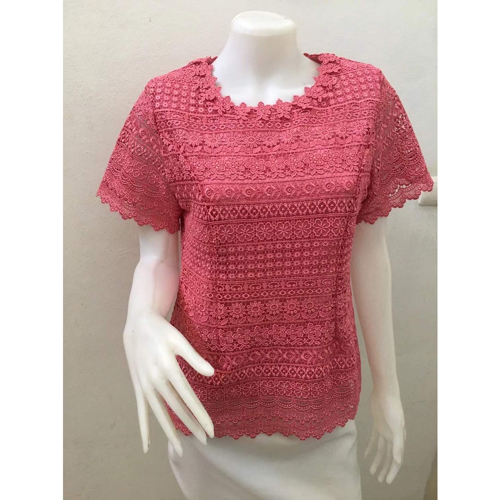 ส่งฟรี เสื้อลูกไม้แขนสั้น สตรีผู้หญิง ไซร้ใหญ่ สาวอวบ ใส่ออกงาน งานเลี้ยง งานแต่ง สินค้างานไทย รุ่นเล็ก2