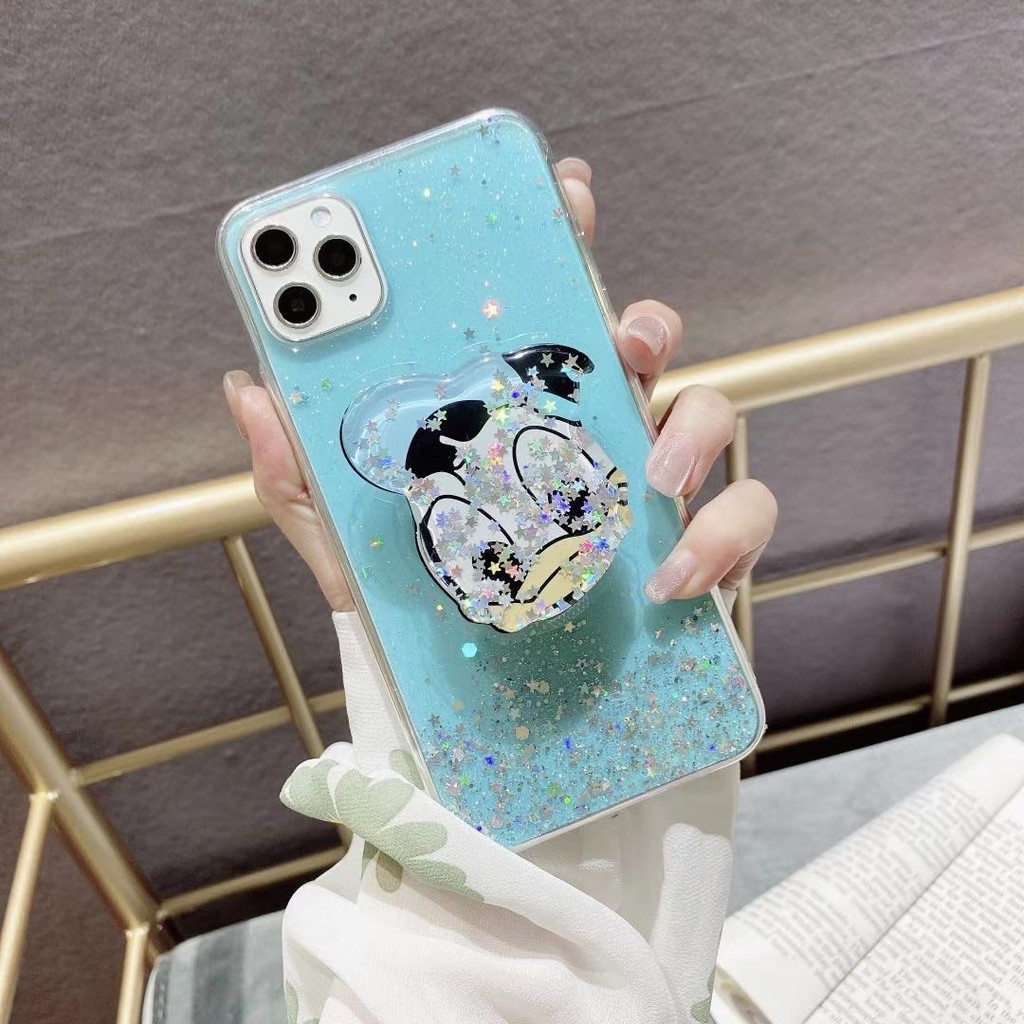 Vivo S1 V20 Y50 Y30 Y30i Y20 Y20i Y20S V19 Y19 Y85 V9 V11 V15 Pro V11i Y91C Y67 Y66 V5 Plus Lite Cartoon Mickey Minnie Quicksand Stand Glitter Soft TPU Phone Case #8