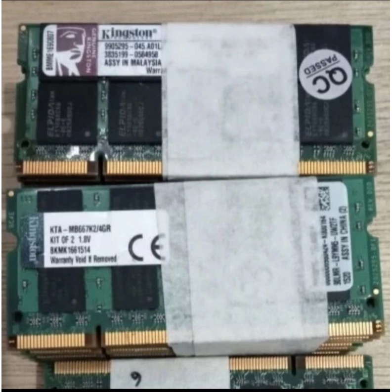 แรมหน่วยความจําแล็ปท็อป 4Gb PC5300 DDR2 Kingstone