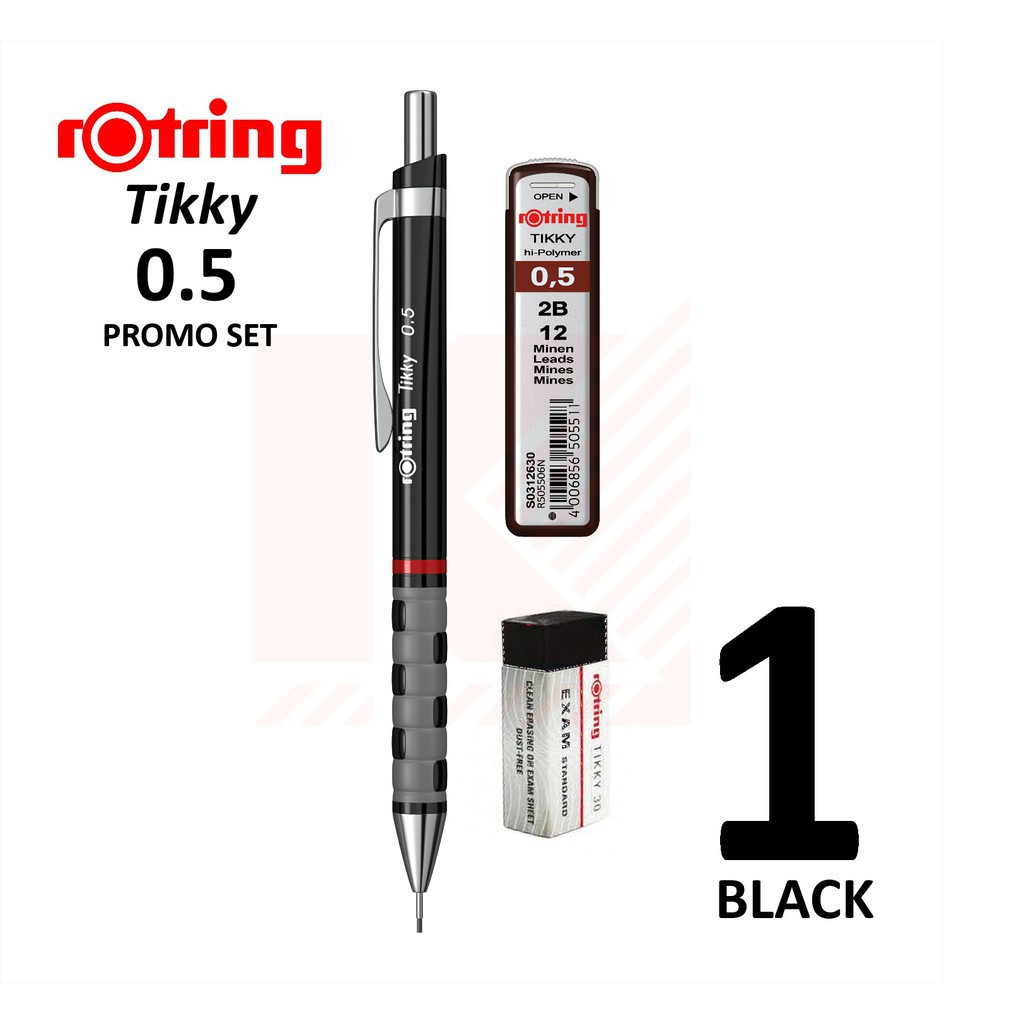 ชุดดินสอกด rOtring Tikky 0.5 (ดินสอกด + ไส้ + ยางลบ) uiyo9_yq81