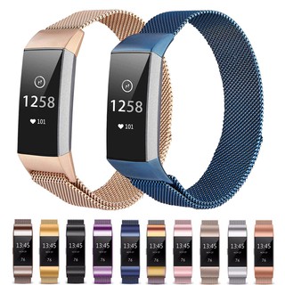 สาย Milanese สำหรับ Fitbit Charge 3/4 สายนาฬิกาสเตนเลสสตีลแม่เหล็กโลหะห่วงสำหรับการชาร์จ 4/3 se